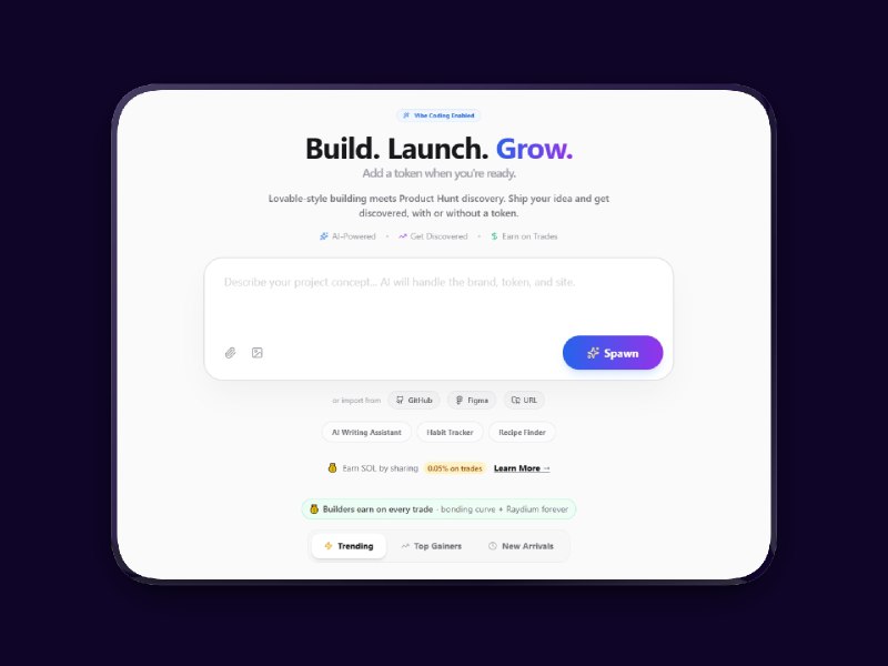 4. Spawned标语：在一个平台上完成产品的打造、推出和发掘