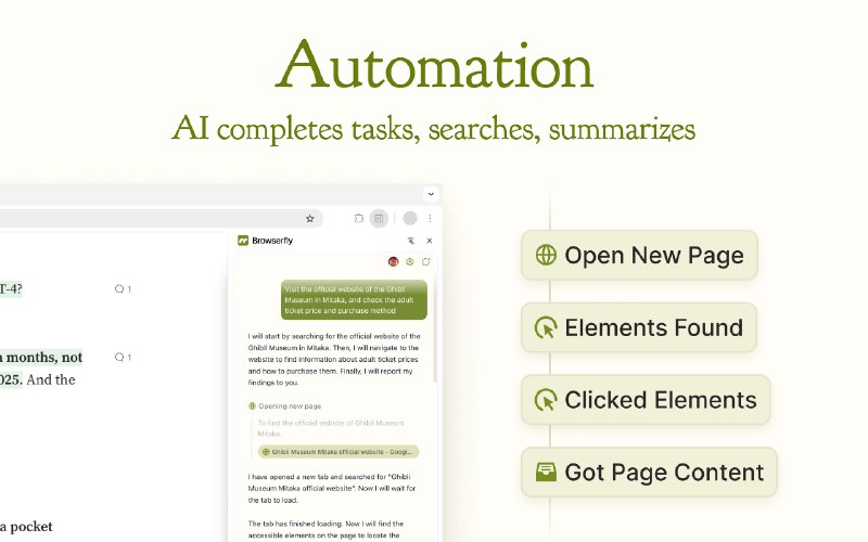 5. Browserfly标语：能在你的浏览器里运行的人工智能代理这里“AI agent”常见释义为“人工智能代理” ，“lives in your browser”直译是“生活在你的浏览器里”，结合语境意译为“能在你的浏览器里运行”更符合日常表达习惯