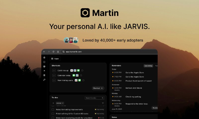 4. Martin标语：像贾维斯那样的人工智能私人助理介绍：随着我们的最新更新，马丁现在可以帮你对邮件进行分类筛选，主动撰写回复内容