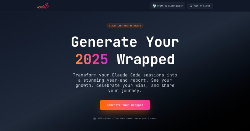 8. Year in Code标语：属于你使用Claude进行编程的年度回顾，就像Spotify的年度总结那样！介绍：“代码年度回顾”能把你使用Claude代码功能的情况转化为精美的年度总结报告