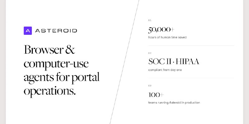 Asteroid: Build Browser, Linux and Windows AI agents in seconds | Product Hunt