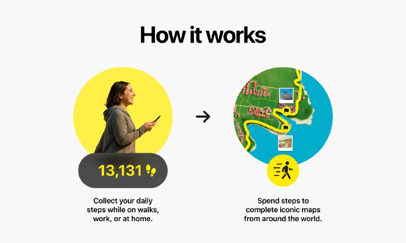 9. Walk the World标语：把你每天的步数转化为令人满足的地图里程碑