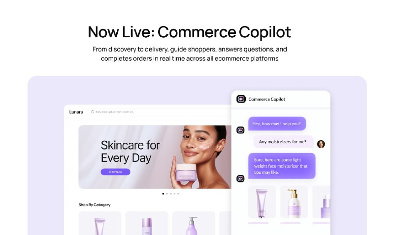 4. Commerce Copilot标语：你全天候在线的人工智能店铺客服这里“24/7”常见的意思是“一周七天，一天24小时不间断”，也就是“全天候”；“AI”是“Artificial Intelligence”的缩写，即“人工智能”；“storefront”指“店铺”；“concierge”有“门房、客服”等意思，结合语境这里理解为“店铺客服”比较合适