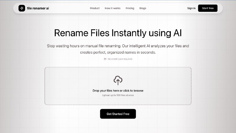 8. file renamer ai标语：在两分钟内重命名100个文件