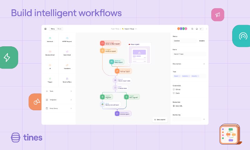 3. Tines 标语：打造能在你的工作空间中实现集成的自动化代理程序解释：“Build”直译为“构建”，这里结合语境意译为“打造”更自然；“agents”在IT领域常指“代理程序” ；“automations”就是“自动化”；“integrated across your workspace”表示“在你的工作空间中实现集成” ，整体表达出打造能在工作空间里集成的自动化代理程序这一意思，符合科普杂志或日常对话的风格