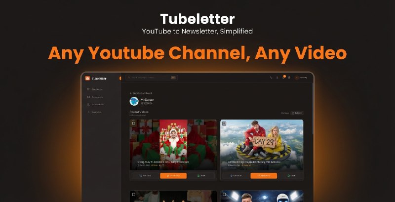 4. Tubeletter标语：把YouTube视频转换成时事通讯