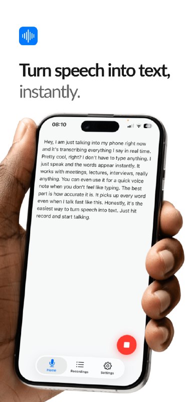 10. Voice Notes to Text - SotiTalk标语：一款支持实时语音转文字的iOS应用程序，且高度重视隐私保护