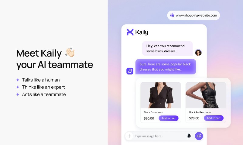 4. Kaily 标语：能提供帮助、解决问题并完成任务的人工智能代理，全年无休，随时待命