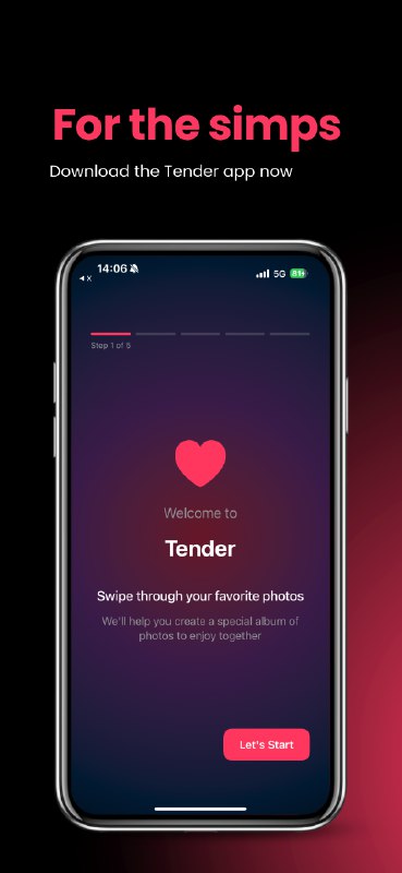 2. Tender标语：就像 Tinder（一款交友软件）一样，不过上面只有我老婆的照片，而且只能右滑（在交友软件里右滑通常表示喜欢）
