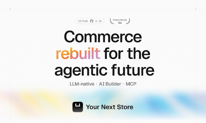 4. Your Next Store标语：一个以人工智能为先的平台，可快速搭建商业店铺