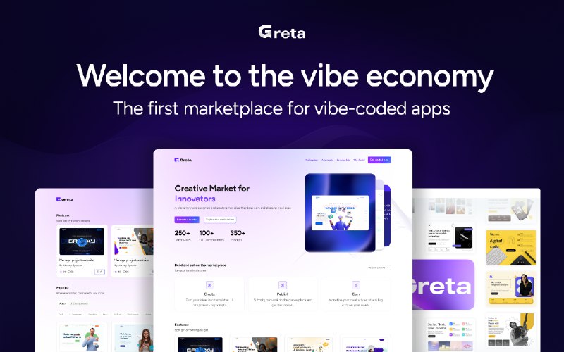 2. Vibe Marketplace by Greta标语：立即销售你所交付的产品