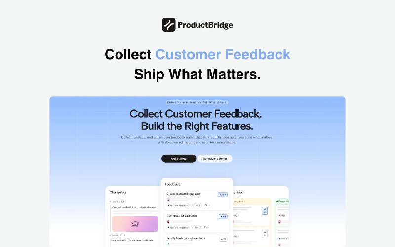 PH今日热榜 | 2026-03-211. ProductBridge标语：能在多个平台收集反馈信息的工具这里的“agent”常见可理解为“代理；工具” ，结合语境，指的是用于收集反馈的某种工具