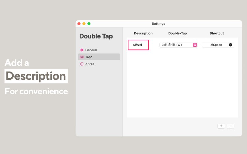 4. Double Tap标语：双击即可重新设置快捷键