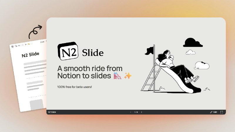 9. N2 Slide标语：从概念构思到演示幻灯片制作这里“Notion”可理解为初步的概念、想法等，整体意思就是把脑海中的概念或想法转化为用于演示的幻灯片