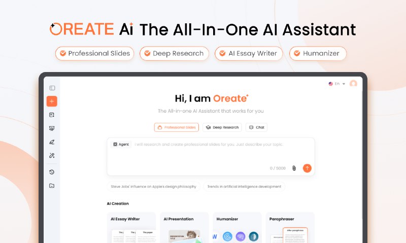 PH今日热榜 | 2025-09-261. Oreate标语：让每个人都成为高手的一体化人工智能工作空间介绍：给大家介绍 Oreate——一款面向专业人士、学生和研究人员的一体化人工智能工作空间