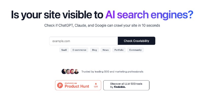 6. AI Search Crawler Check标语：检查你的 robots.txt 文件是否允许 ChatGPT 和谷歌 Gemini 访问