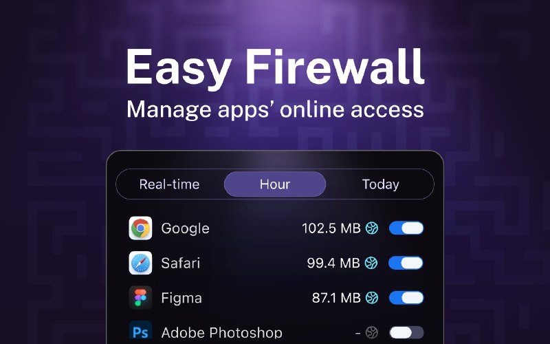 9. FireWally标语：一款由苹果智能技术驱动的免费 Mac 防火墙介绍：FireWally是一款把隐私保护放在首位的网络工具，旨在让你完全掌控Mac电脑的网络活动