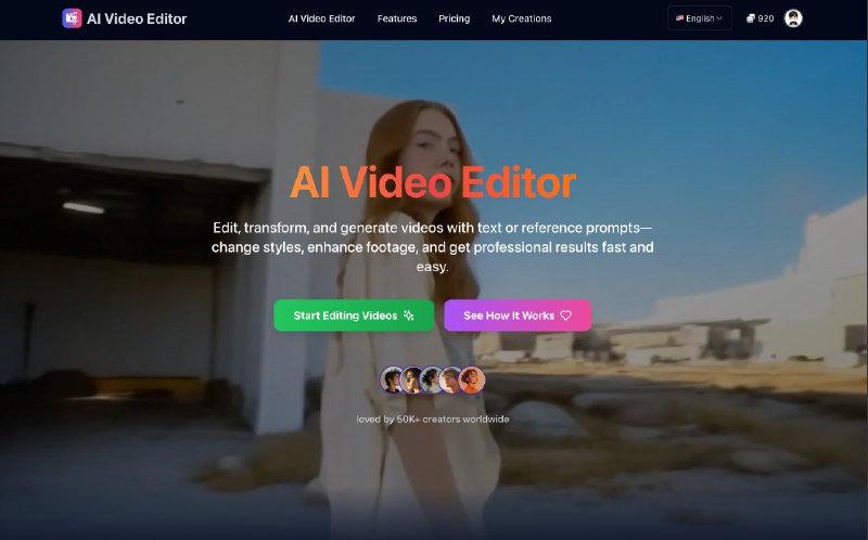 10. AI Video Editor标语：在线编辑、剪辑和生成视频介绍：在线免费AI视频编辑器