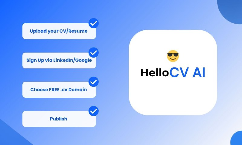 PH今日热榜 | 2025-07-111. HelloCV AI标语：带有AI功能、使用免费.cv域名的Notion风格简历网站介绍：用人工智能基于你的简历创建一个Notion风格的个人网站 —— 无需编码或设计技能