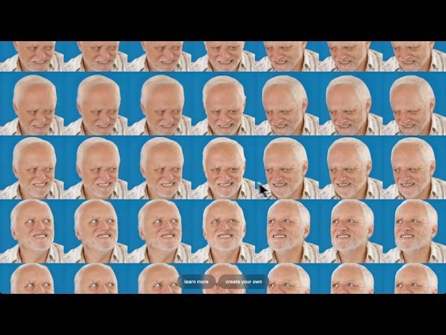 7. iisee.me标语：创建你自己的人工智能生成表情网格介绍：这是一个有点搞怪的人工智能实验，它能把你的照片变成一组会跟着鼠标移动的人脸网格