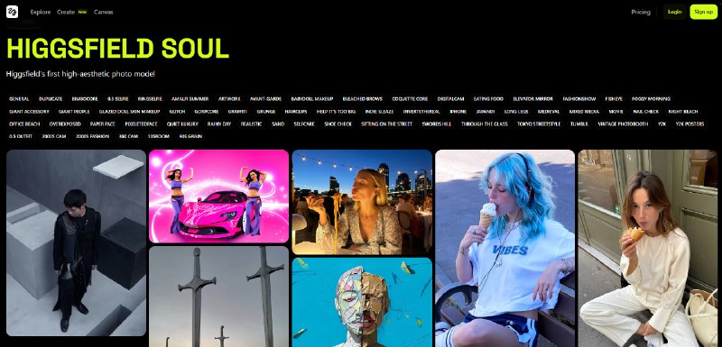 4. Higgsfield Soul标语：希格斯菲尔德（Higgsfield）的首款高美感摄影模特形象注：这里“Higgsfield”可能是特定的名称，由于没有更多背景信息，直接音译成“希格斯菲尔德” ，你可以根据实际情况进行调整