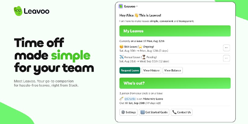 Leavoo: Time-off made simple, fast & Slack-native | Product Hunt