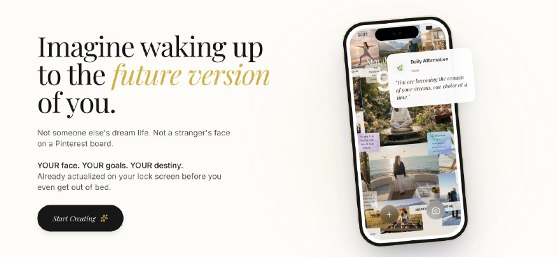 8. Aureyl – Personalized AI Vision Board标语：有科学依据支持的人工智能愿景板，帮你实现梦想生活
