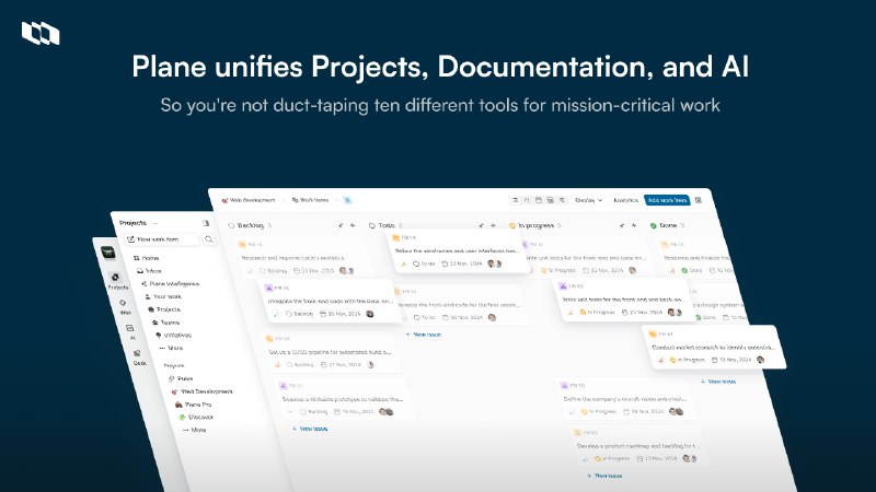3. Plane标语：原生人工智能项目管理这里的“AI-native”强调从项目的一开始就深度融合人工智能技术，以人工智能为核心驱动力来进行项目管理，所以翻译为“原生人工智能”