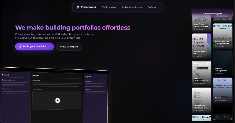 8. Projects Yard标语：展示项目和作品集，让招聘人员发现你