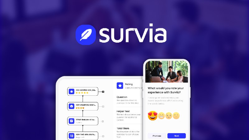 6. Survia AI标语：用人工智能秒速创建调查问卷介绍：这是开展、分享和分析调查的最明智之选