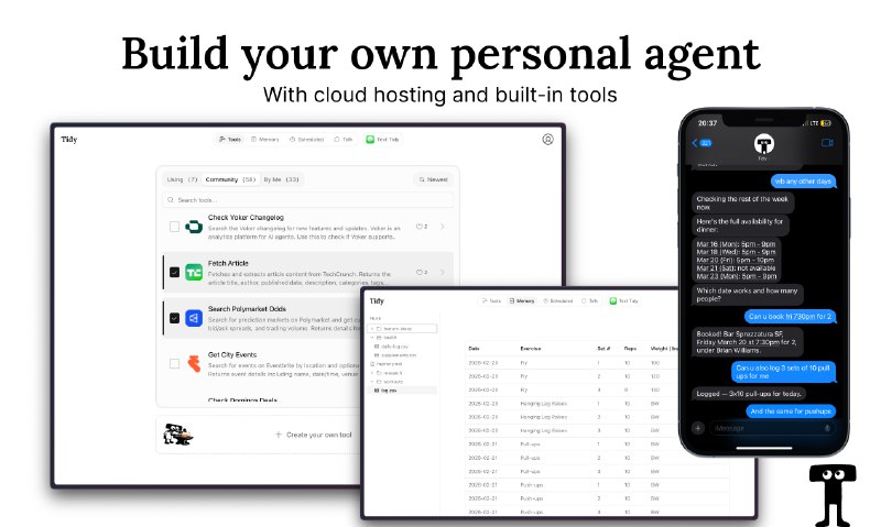 3. Tidy标语：一款能学会使用你所用的任何应用程序的个人助手介绍：Tidy是一款个人智能助手，它能调用你常用的各类应用程序，因此你能做的事情它都不在话下