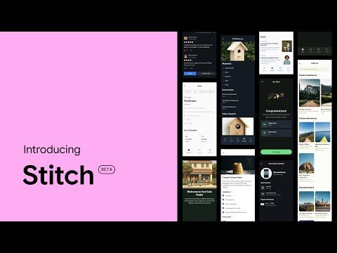 3. Stitch标语：把创意转化为用户界面设计介绍：谷歌实验室推出的Stitch是一项全新的人工智能实验项目，它能根据提示内容和图片生成用户界面（UI）设计和前端代码