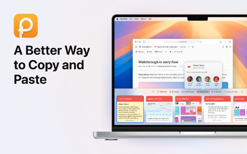 3. Paste 5标语：首款协作式剪贴板管理器介绍：Paste 是一款适用于 Mac、iPhone 和 iPad 的效率工具，它能极大提升你的剪贴板功能
