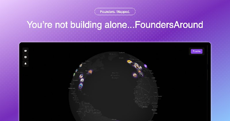 2. FoundersAround标语：全球各地的初创公司创始人都分布在哪里呢？介绍：了解全球各地的创业者都在哪里开展业务