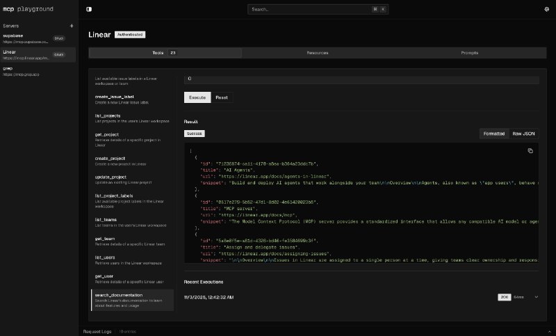 8. MCP Playground标语：用于测试和深入了解服务器的开源MCP测试平台注：“MCP”可能是特定的专业术语，若有更准确的对应中文名称，可根据实际情况替换