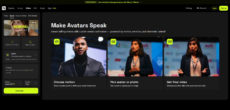 7. Higgsfield Speak 2.0标语：让虚拟形象开口说话介绍：这可是迄今为止最强大的希格斯场语音技术啦