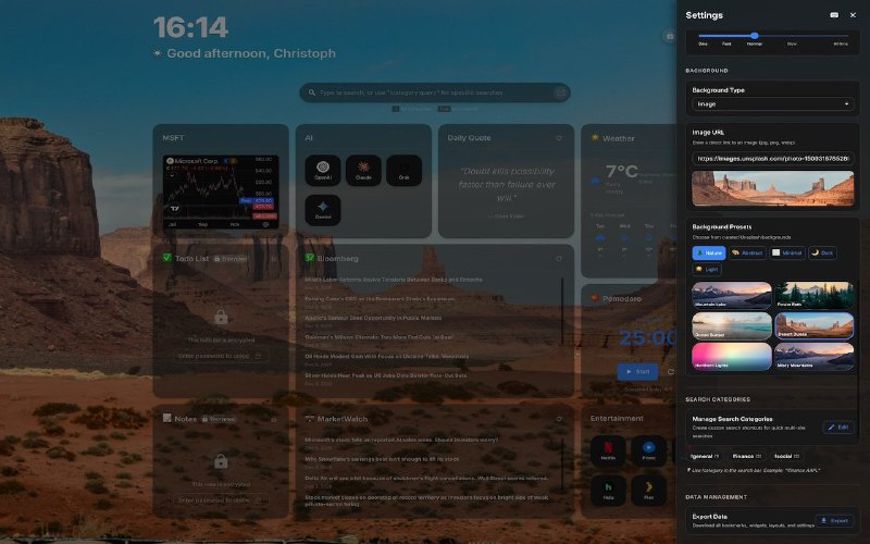 7. Dashly标语：把你的新标签页变成一个信息面板
