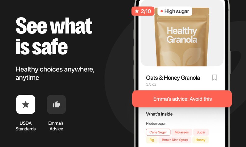 3. Emma标语：能全面了解食物的人工智能营养智慧系统这里“AI Nutrition intelligence”直译为“人工智能营养智慧”，结合语境可以理解为是一种系统