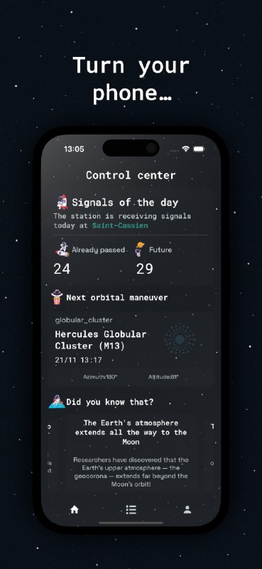 7. AstroAlert标语：准确知晓卫星何时从你头顶上方飞过