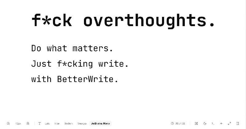 7. BetterWrite标语：带有 Vim 模式的简约写作编辑器介绍：BetterWrite为那些看重简洁与专注的人打造了一个美观且无干扰的写作环境