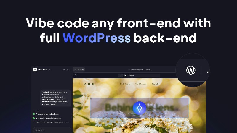 8. Vibe for WordPress by 10Web标语：把WordPress打造成一个超酷的编码利器这里“vibe”本身有“氛围、感觉”的意思，“vibe - coding”结合语境可理解为能带来很棒、很酷体验的编码，所以翻译成“超酷的编码” ；“machine”直译为“机器”，在这个语境中结合整体意思，意译为“利器”更符合日常对话的表达习惯