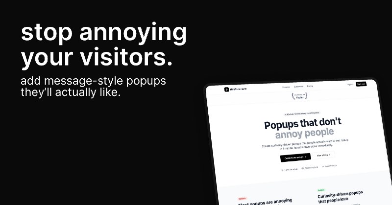 9. HeyCustomer标语：人们真正喜欢的弹窗在互联网环境中，“popups”通常指网页或应用程序中突然弹出的窗口，而这里说“人们真正喜欢的”，就表明这种弹窗可能有其独特之处，比如提供有价值的信息、有趣的内容等，和那些让人厌烦的广告弹窗不同